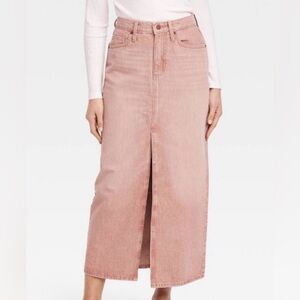 Universal Thread Women's Denim Maxi Skirt / Clay Pink